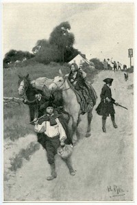 Poignant Howard Pyle Drawing of Loyalists Being Exiled to Canada